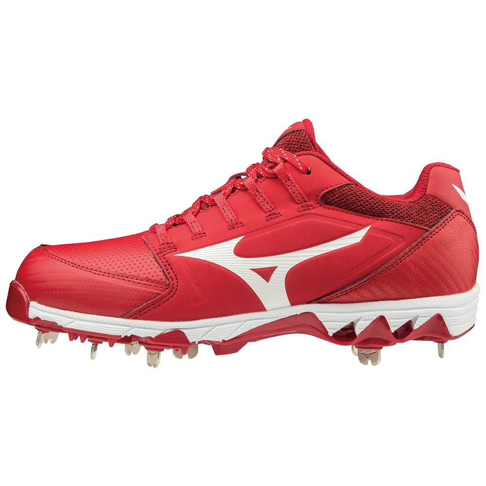 Scarpe Softball Mizuno 9-Spike Swift 6 Basse Metal Donna - Rosse/Bianche - 01689-AWBT